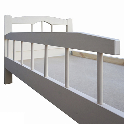 Кровать детская Ника ВМК-Шале цвет белый боковой бортик вблизи