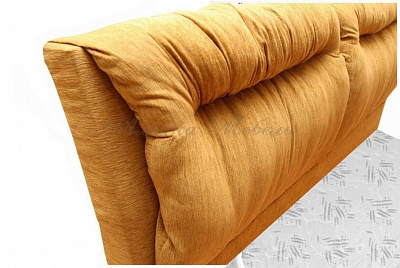 Кровать Джулия ВМК-Шале оранжевая подушки на спинке