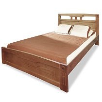 Кровать Флирт 2  ВМК-Шале цвет бук общий вид с постелью
