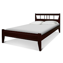 Кровать Маэстро 1 ВМК-Шале расцветка махагон общий вид с постелью