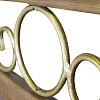 Кровать Емеля ВМК-Шале расцветка дуб кованные кольца на изголовье вид вблизи