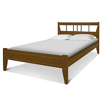 Кровать Маэстро 1 ВМК-Шале изделие в цвете орех общий вид с постелью