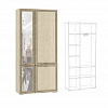 Шкаф комбинированный с зеркалом Ливорно ЛШ-9, Сонома в интернет-портале Алеана-Мебель