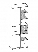Шкаф для книг МДК 4.13 модуль 106 Корвет схема