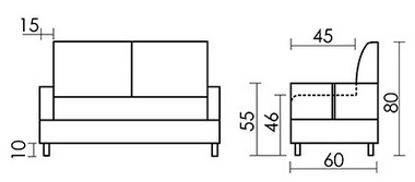 Кухонный диван Кельн Седьмая карета схема с размерами