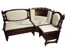 Кухонный диван из массива Картрайд с углубленным ящиком угловой в интернет-портале Алеана-Мебель