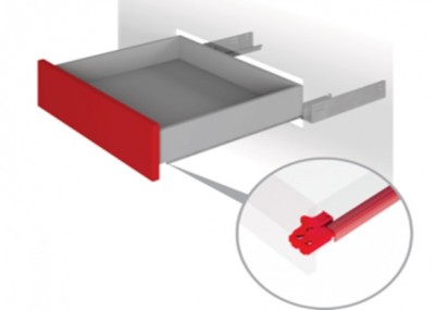 Направляющие 100% выдвижения скрытого монтажа с системой PUSH-OPEN 