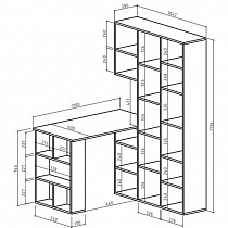 Стол со стеллажом Феликс 15 ВМФ схема