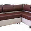 Кухонный угловой диван Метро PLT белый+коричневый