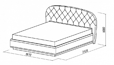 Кровать с под.мех. и ортоп. МК 57 модуль 321 Корвет схема