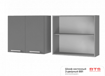 Шкаф настенный 2-дверный Титан 8В1 в интернет-портале Алеана-Мебель