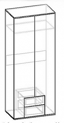 Схема шкафа распашного Мебелайн-2