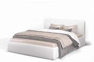 Кровать Ривьера 1200 с подъемным механизмом экокожа vega white в интернет-портале Алеана-Мебель