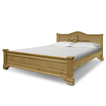 Кровать Лагуна из массива ВМК-Шале цвет сосна общий вид с постелью