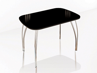 Стол обеденный 600 со стеклом Лотос (Лакобель черный) в интернет-портале Алеана-мебель