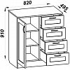 Комод К-20 ЛДСП Смоленск схема с размерами