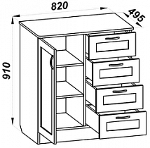 Комод К-20 ЛДСП Смоленск схема с размерами