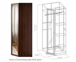 Шкаф угловой Sherlock 63, фасад Зеркало в интернет-портале Алеана-Мебель