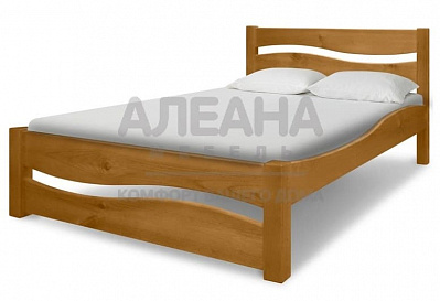 Кровать Вэлла ВМК-Шале расцветка ольха в заправленном состоянии