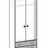 Шкаф для платья и белья МДК 4.13 модуль 111 Корвет наполнение