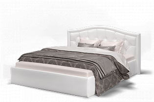 Кровать Стелла 1400 с подъемным механизмом экокожа vega white в интернет-портале Алеана-Мебель