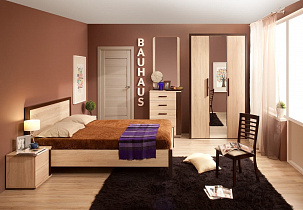 Спальня Баухаус BAUHAUS (комплект 1) в интернет-портале Алеана-Мебель