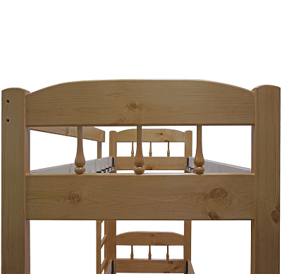 Кровать детская двухъярусная Скаут 1 ВМК-Шале цвет бук верхний уровень вид со стороны спинки