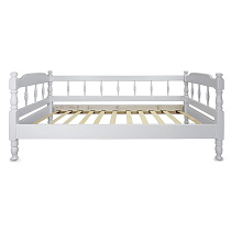 Кровать детская Смайл ВМК-Шале в белом цвете вид прямо