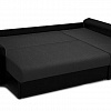 Угловой диван Амстердам рогожка черная Фотодиван в разложенном виде