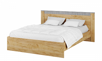 Кровать с настилом ДСП Адель 160х200, дуб крафт/ателье в интернет-портале Алеана-Мебель
