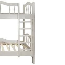 Кровать детская двухъярусная Джерри ВМК-Шале цвет слоновая кость лестница вблизи
