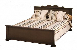 Кровать Монтана ВМК-Шале цвет венге в заправленном виде общий ракурс