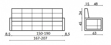 Кухонный диван Брайтон Седьмая карета схема с размерами
