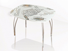 Стол обеденный 700 со стеклом Лотос (Оксфорд белый) в интернет-портале Алеана-Мебель