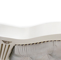 Кровать из массива с мягким изголовьем Элизабет 2 ВМК-Шале цвет белый с золотой патиной изголовье вид сверху