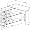 Стол письменный угловой Прайм-50 Мастер схема-чертеж с размерами