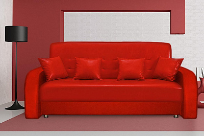 Офисный диван Престиж красный Фотодиван в интерьере