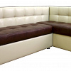 Кухонный угловой диван Квадро PLT коричневый + бежевый