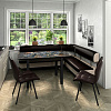 Кухонная скамья Валенсия 150 см Бител цвет экокожа 221 с компаньоном 101 в сочетании со скамьей Валенсия 120 см со столом и стульями общий вид в интерьере