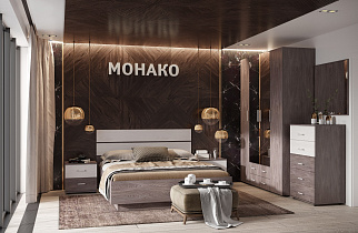 Спальня Монако (комплект 5), ясень анкор темный в интернет-портале Алеана-Мебель