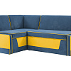 Кухонный угловой диван Лувр Комби с ящиками темно-синий + желтый