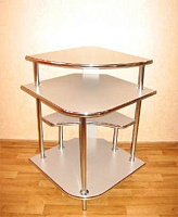 Этажерка угловая ЭВ4 ЛДСП (цвет серый, белый, бежевый) (ШХВ 55/55х82см.