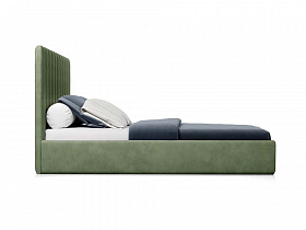Мягкая кровать Сабрина Selfi 06 green вид сбоку