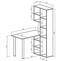 Стол со стеллажом Феликс 26 ВМФ схема чертеж