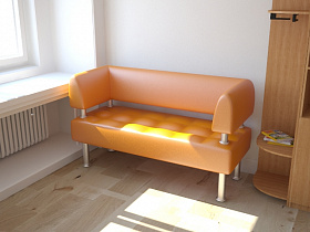 Кухонная скамья Сантьяго Палитра оранжевая с 2-мя подлокотниками
