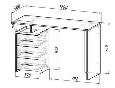 Стол письменный Слим-2 Мастер схема