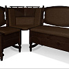 Кухонный диван из массива Картрайд с углубленным ящиком угловой цвет: каштан