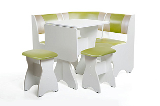 Обеденная группа Тюльпан-мини Бител расцветка белая цвет обивки 105/101 стол сложенный общий вид
