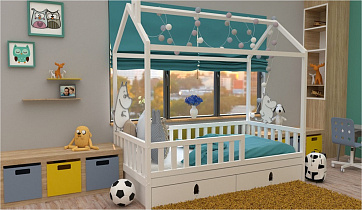 Детская кроватка домик БК-06 в интернет-портале Алеана-Мебель
