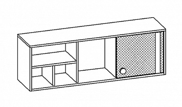 Полка навесная с дверью МДК 4.13 модуль 117 Корвет схема